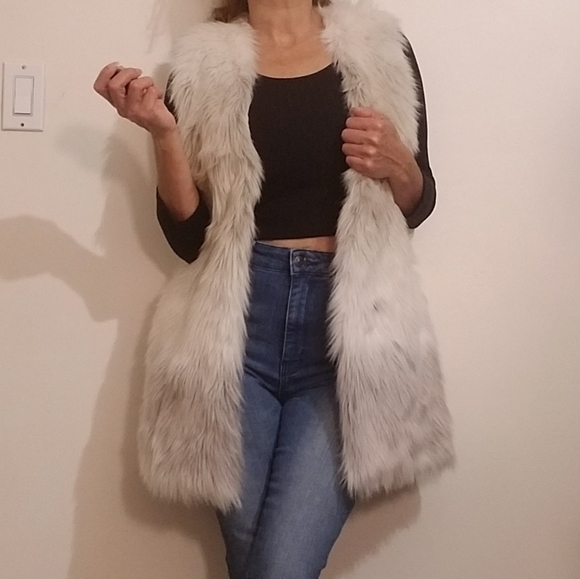 H&M Jackets & Blazers - H&M faux fur boho  long vest